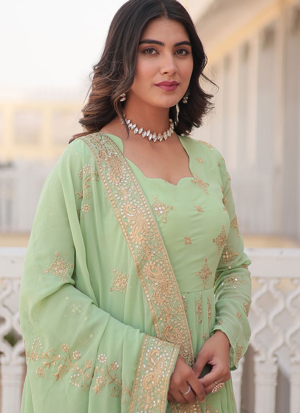 Faux Georgette Gown - G1454