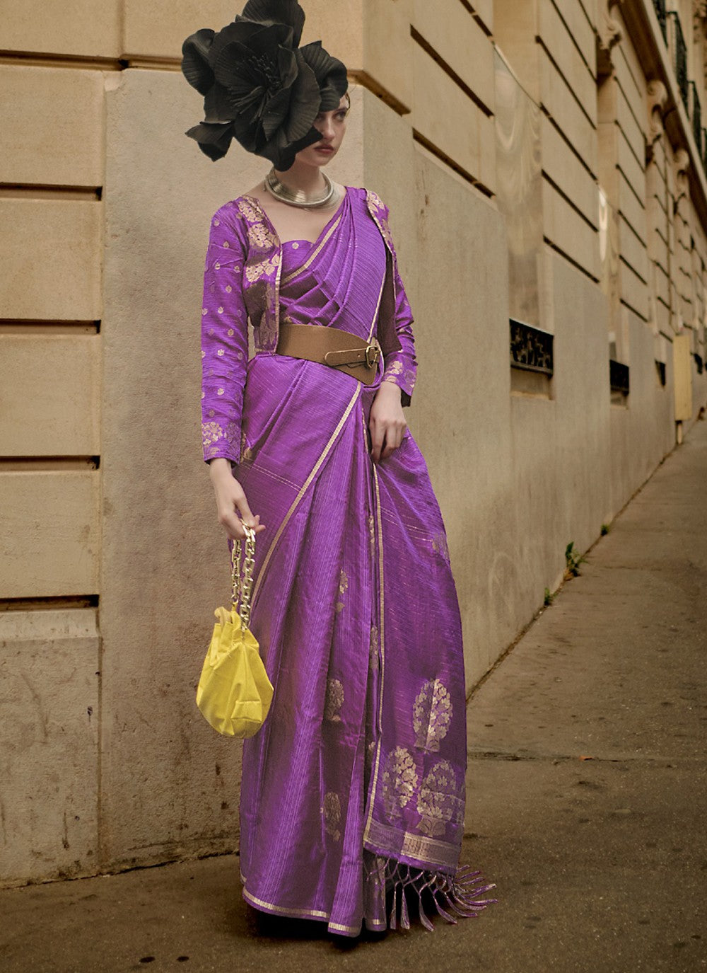 Trendy Weaving Zari Satin Saree - S3598