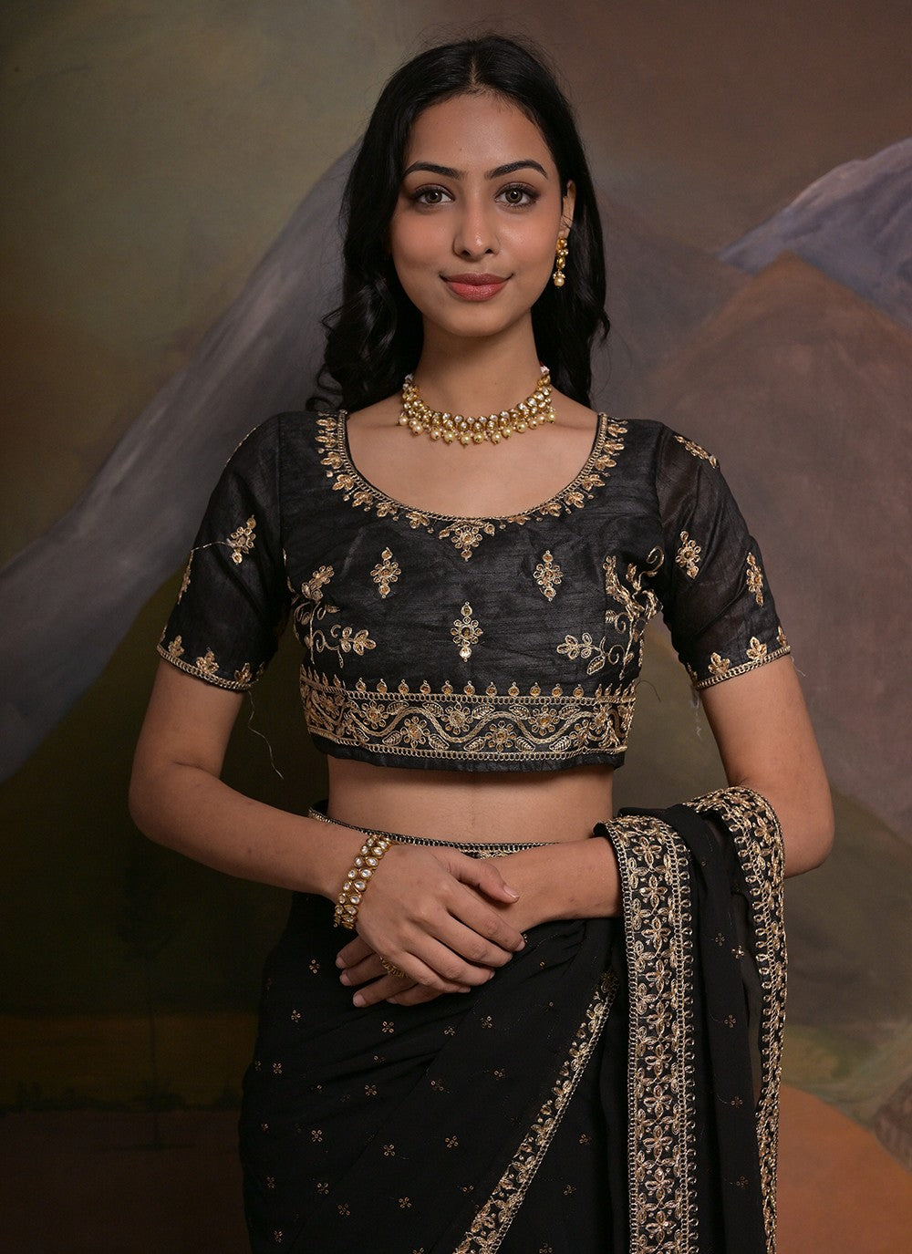 Classic Cord Georgette Saree - S5348