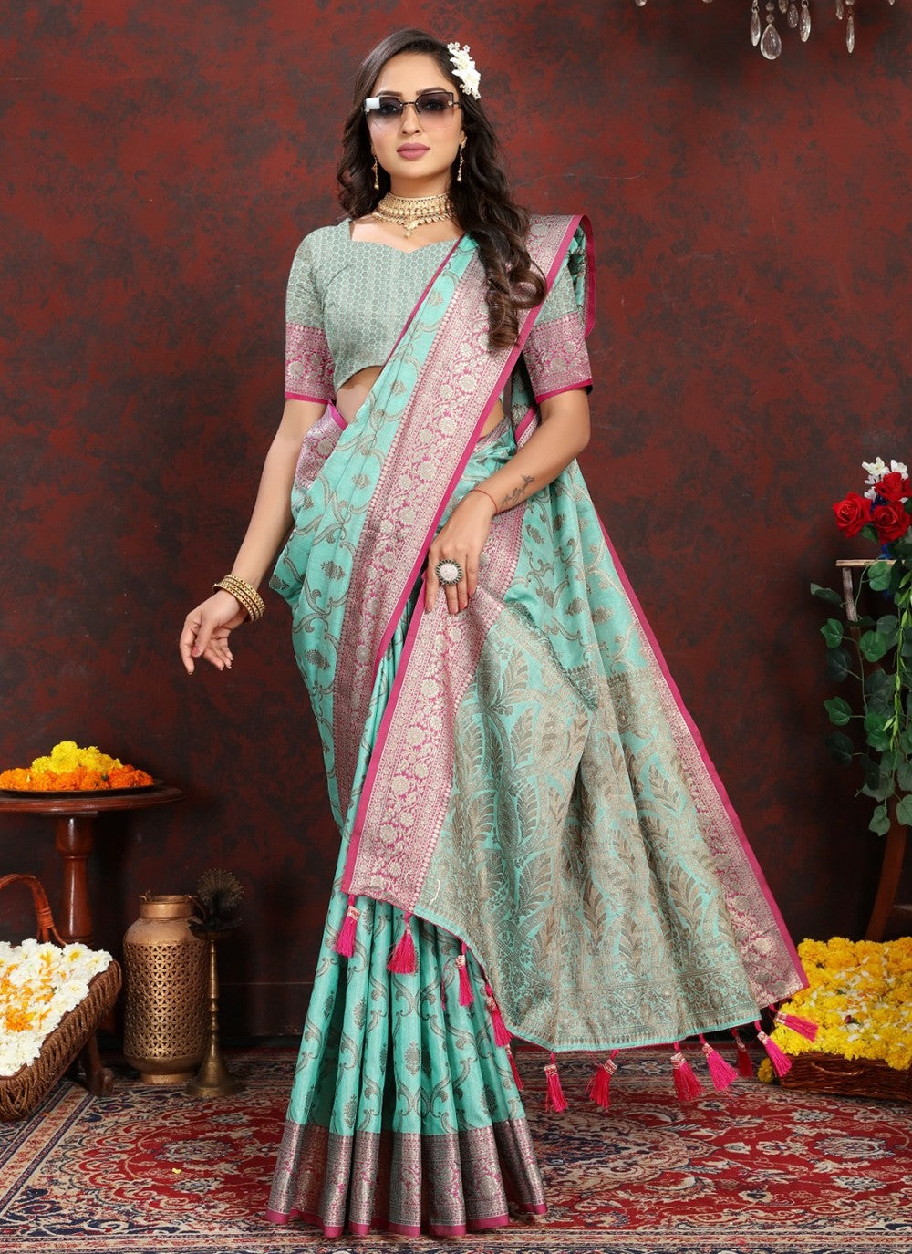 Trendy Weaving Zari Katan Silk Saree - S5342