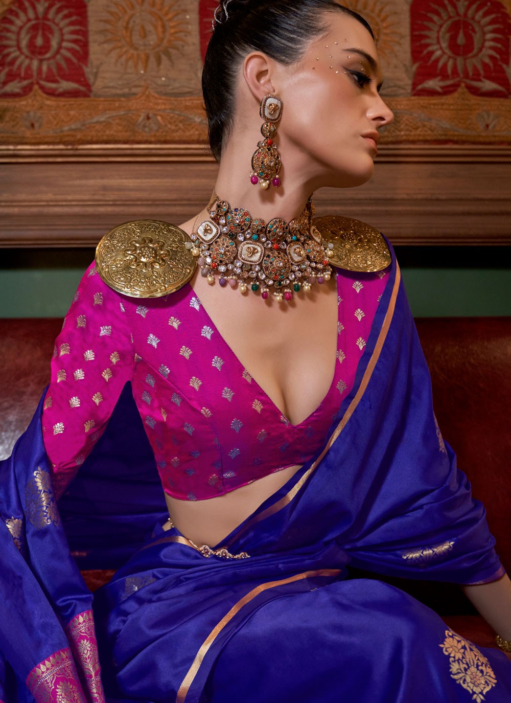Traditional Weaving Zari Satin Saree - S7817
