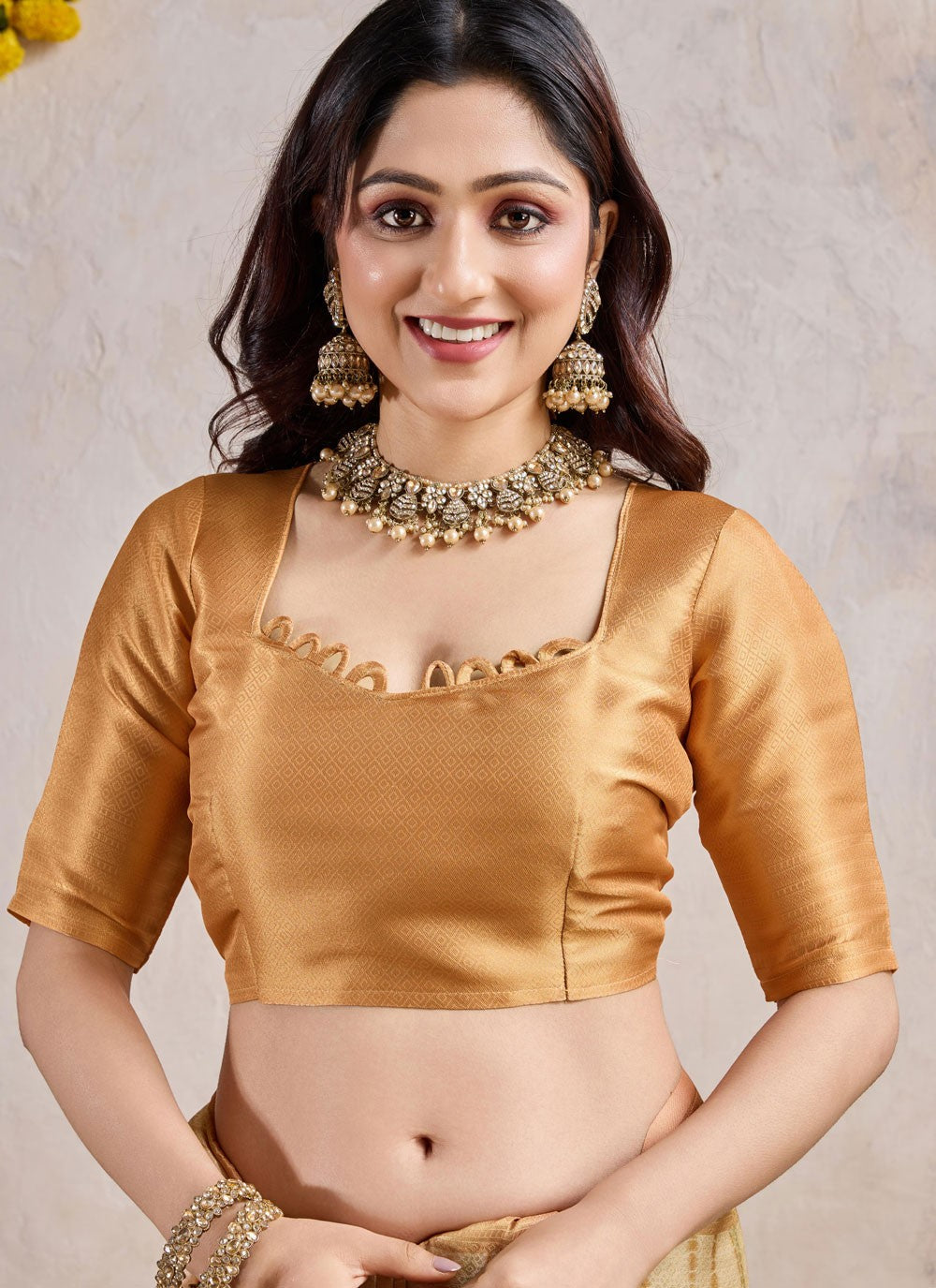 Traditional Weaving Zari Gold, Rust Banarasi Silk S12819