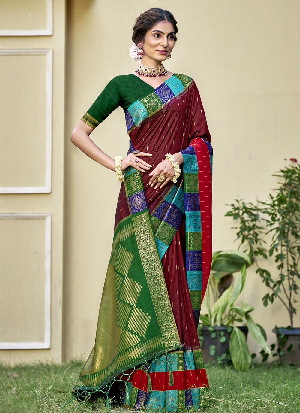 Casual Weaving Zari Silk Yellow Saree - S11389