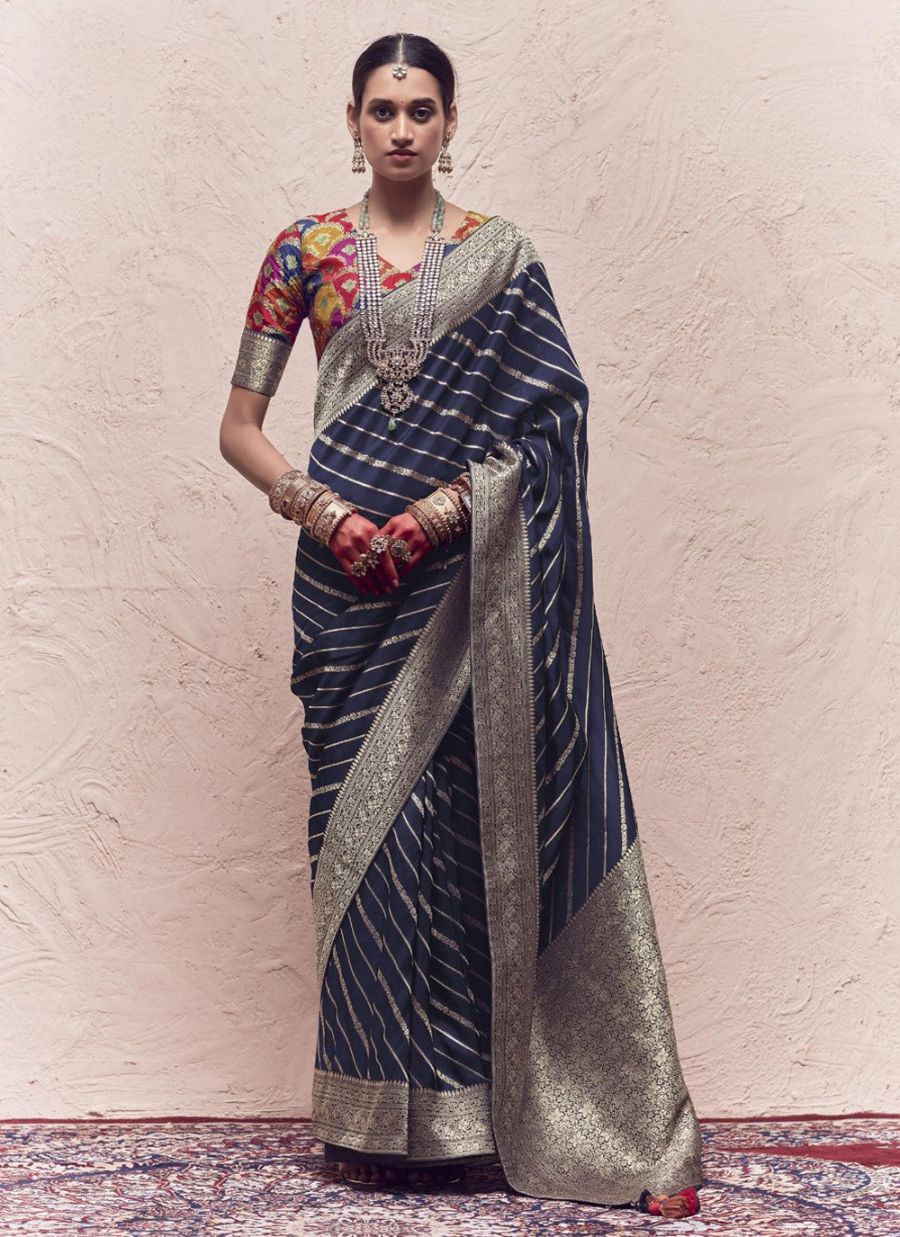 Saree Weaving Zari Pure Crepe, Silk Saree - S3721