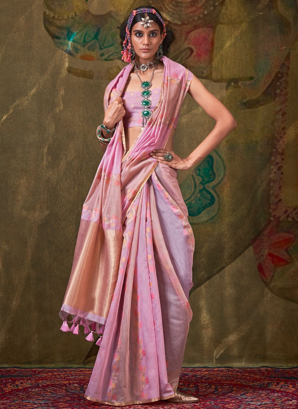 Trendy Saree Weaving Zari Magenta Handloom Cotton Saree S13612