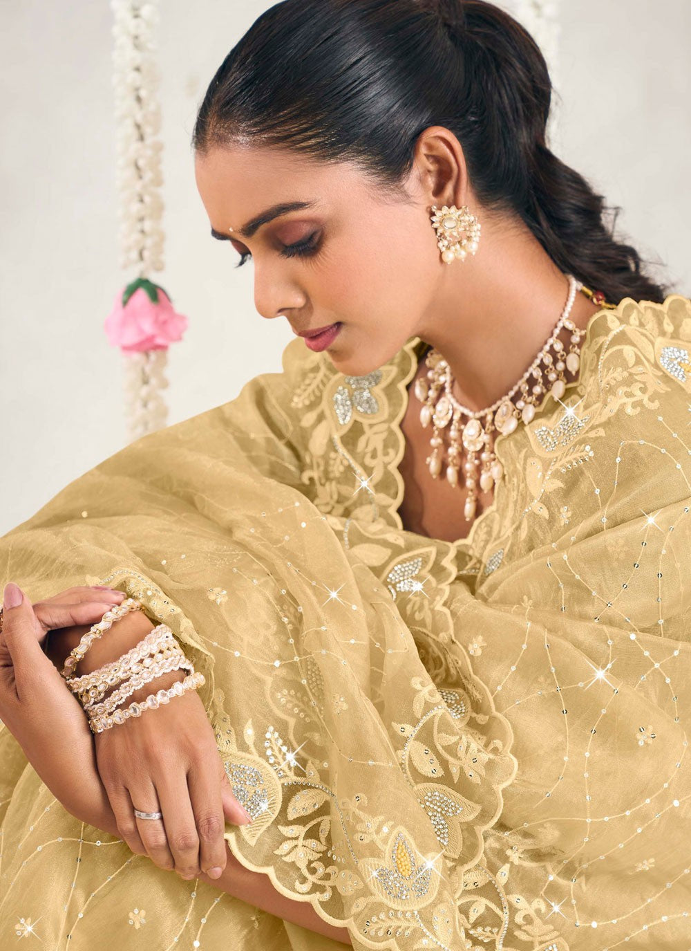 Classic Saree Weaving Zari Yellow Silk S12743