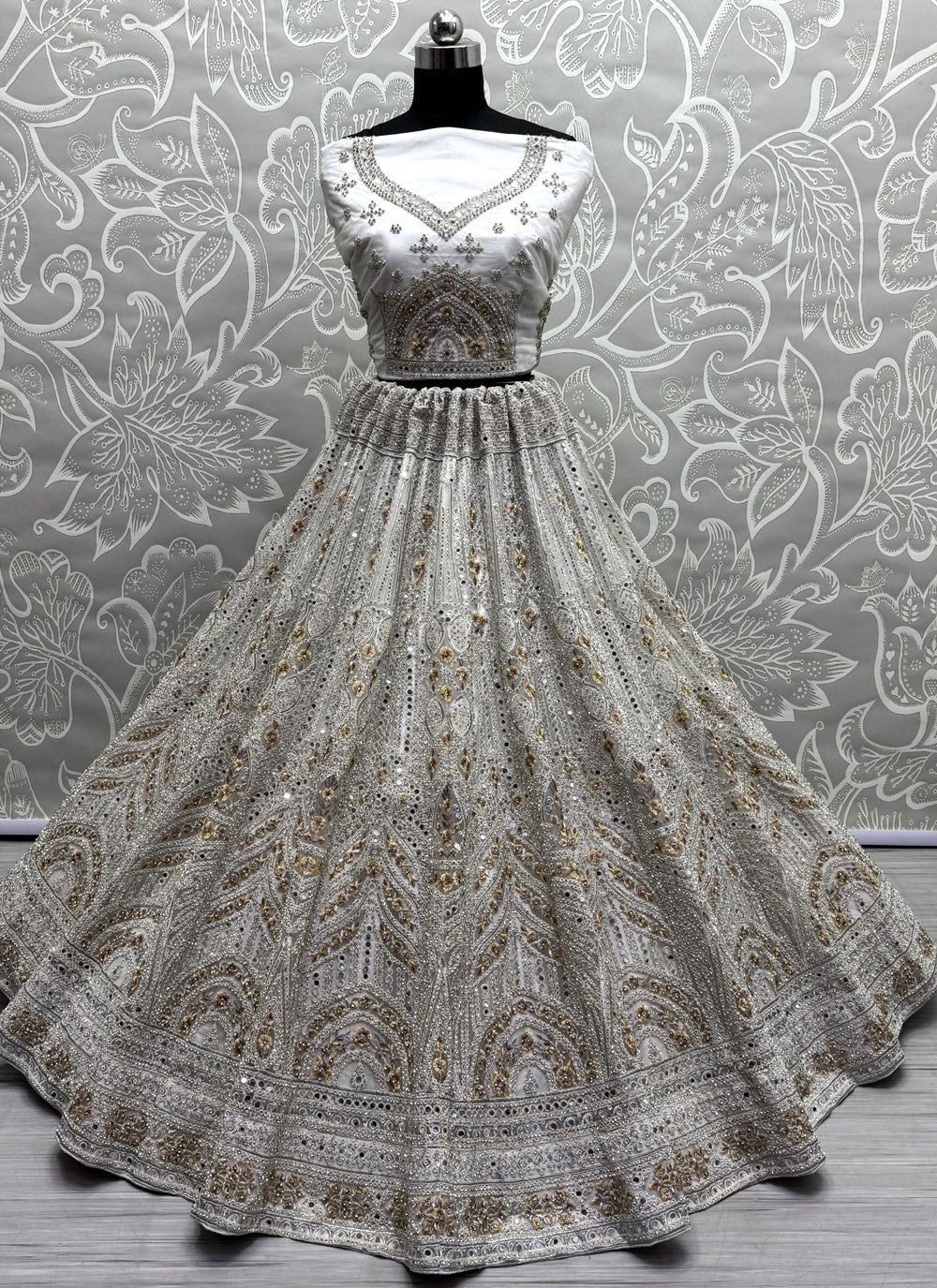 Net Mehandi & Sangeet, Reception A - Line Lehenga L3637