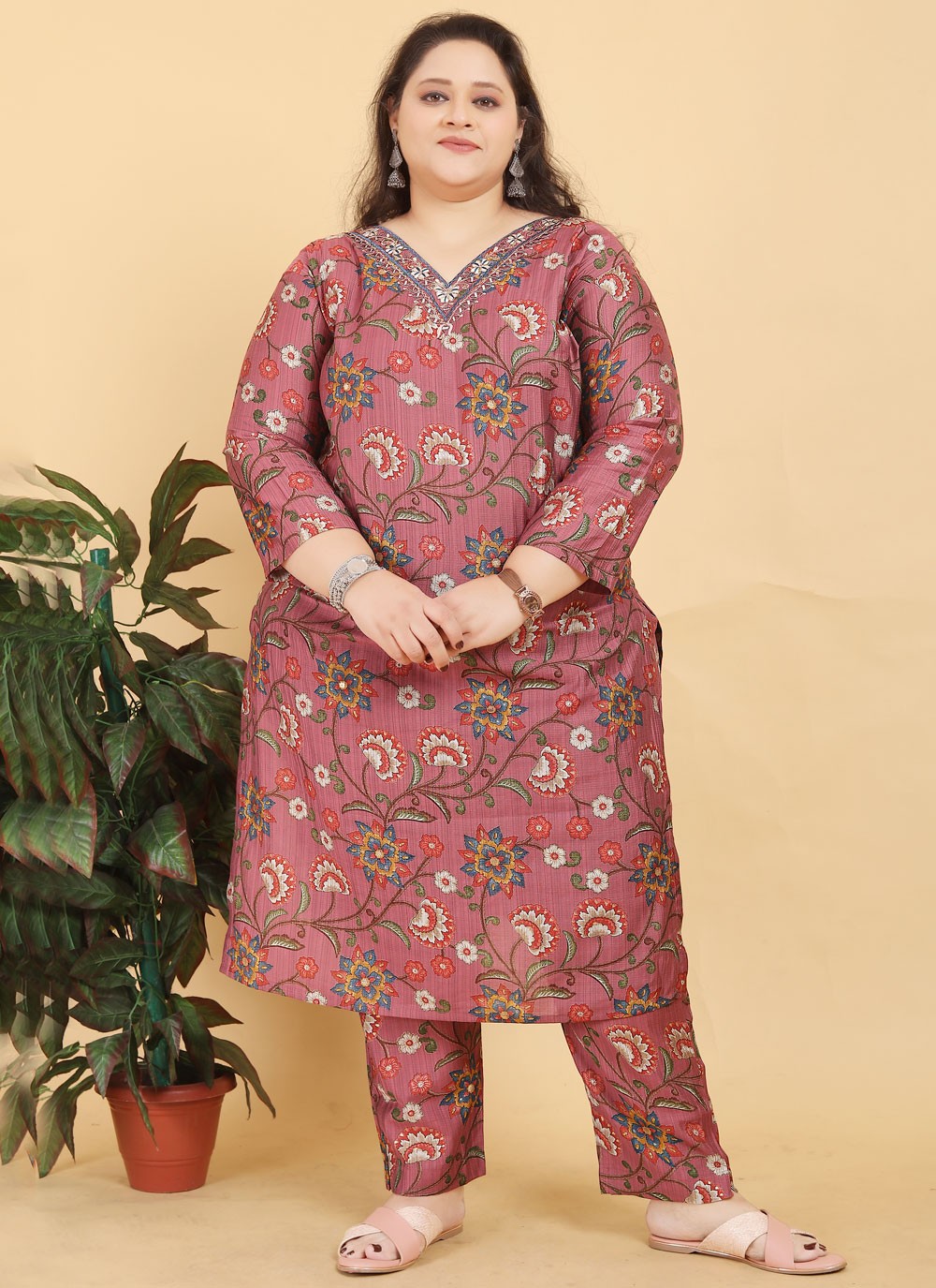 Salwar Suit Printed Wine Viscose T5403