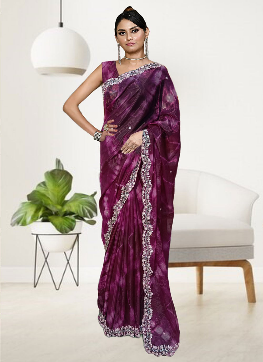 Classic Embroidered Tissue Saree - S6575