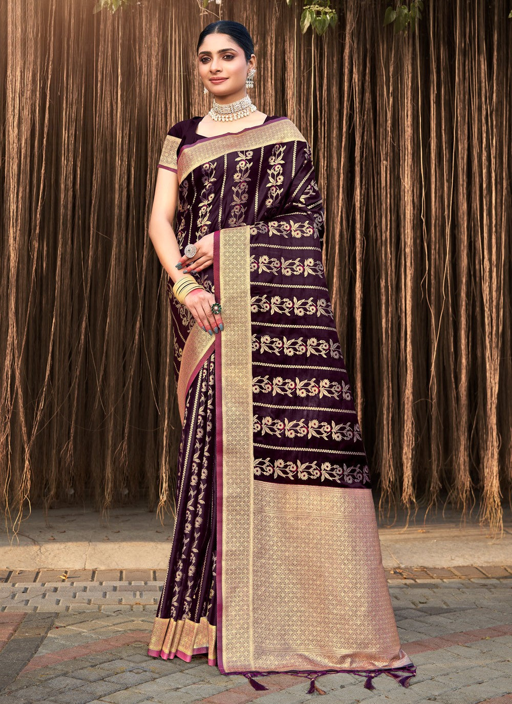Classic Fancy Work Silk Saree - S5489