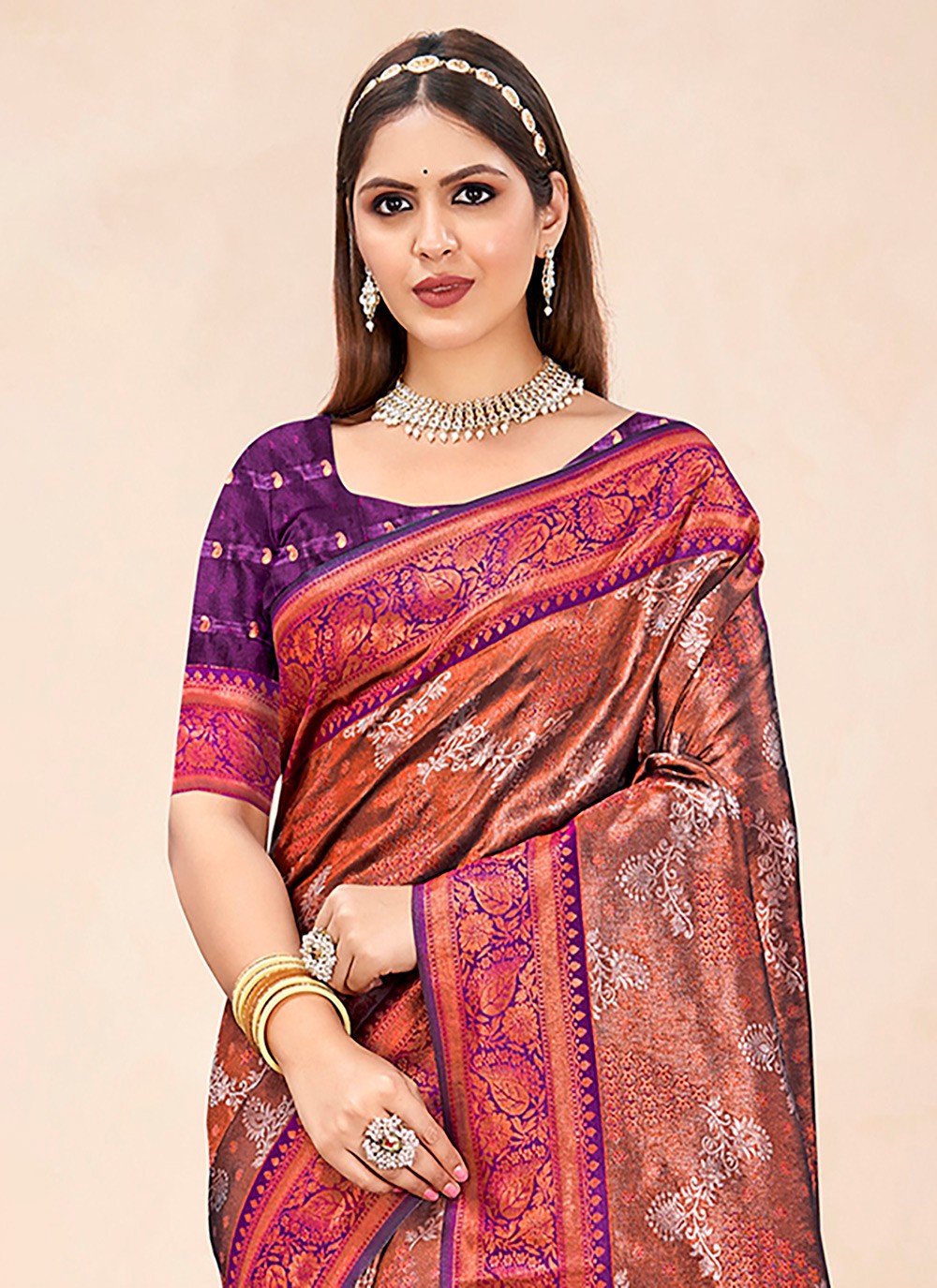 Classic Border Work Silk Saree - S6611