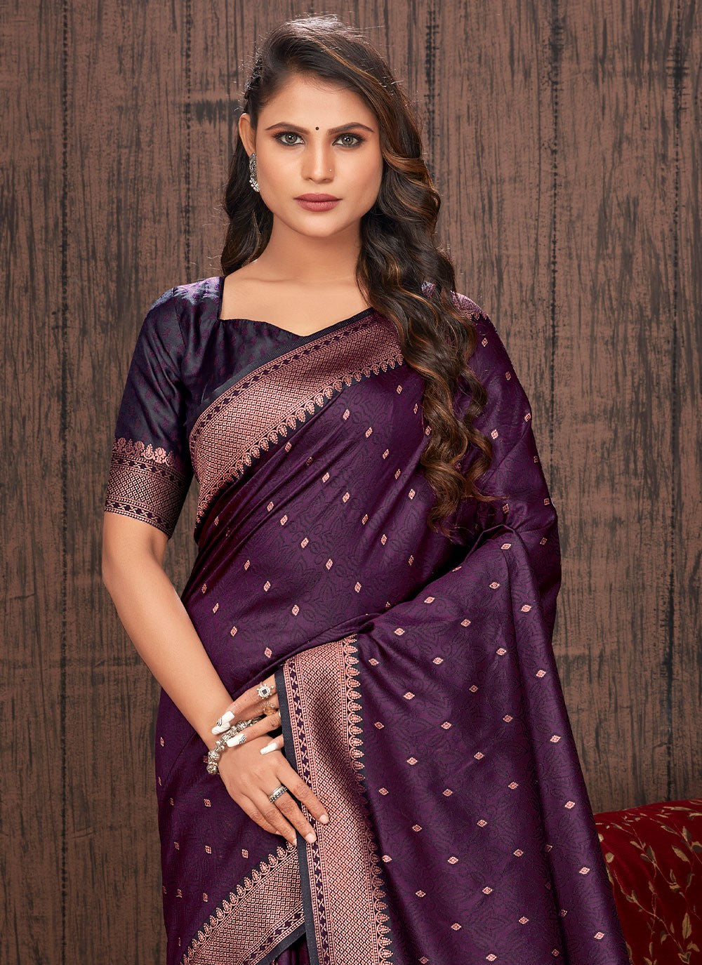 Contemporary Woven Satin Silk Saree - S2838