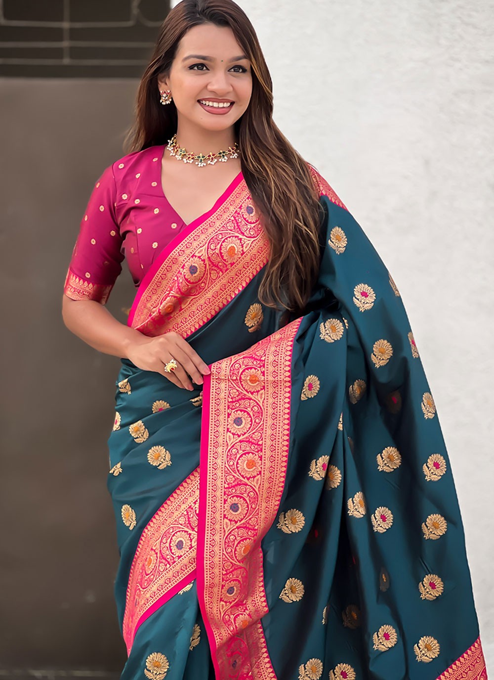 Grey Silk Designer Saree Woven S16871