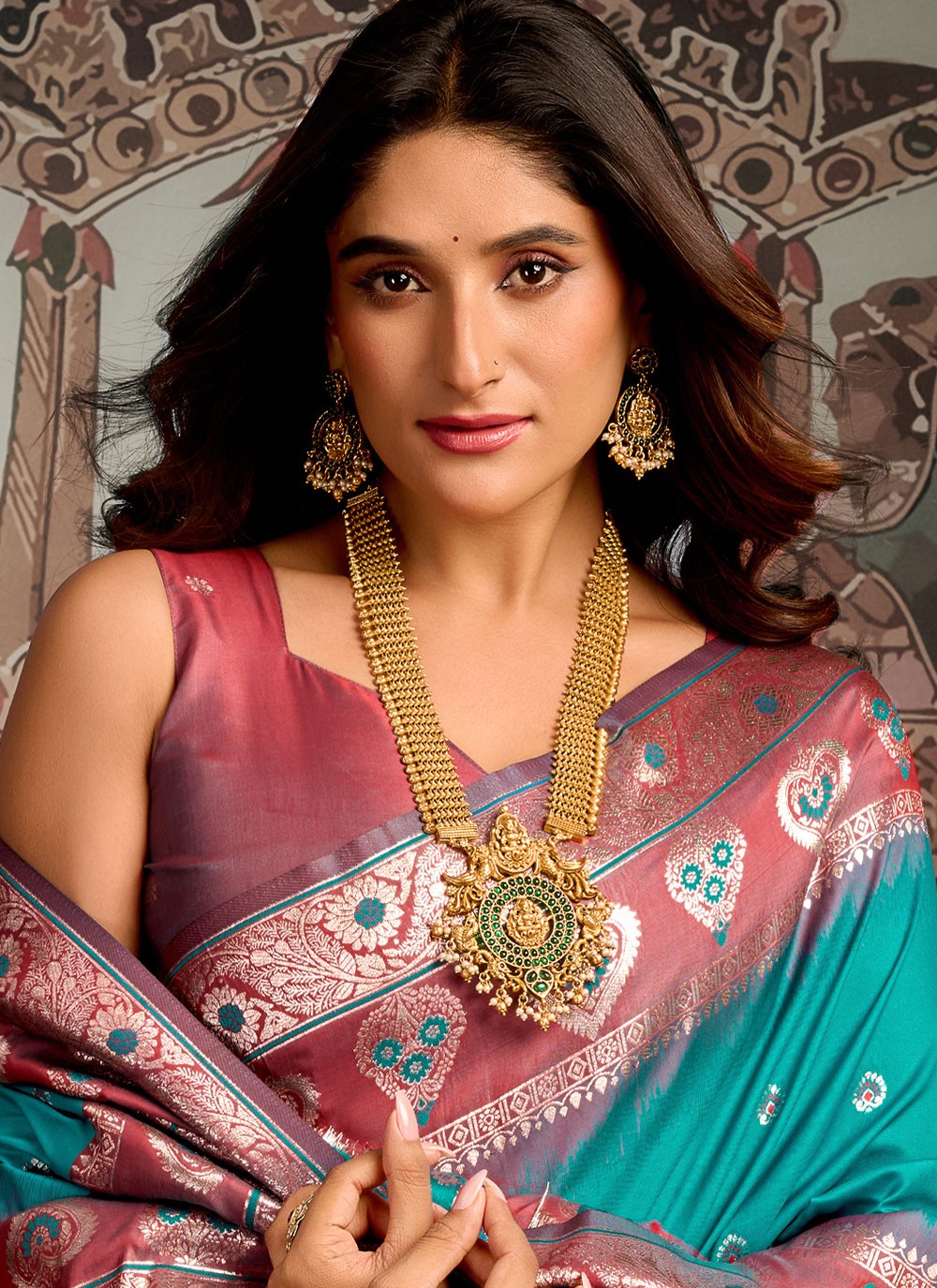 Sea Green Silk Trendy Saree Woven S19855