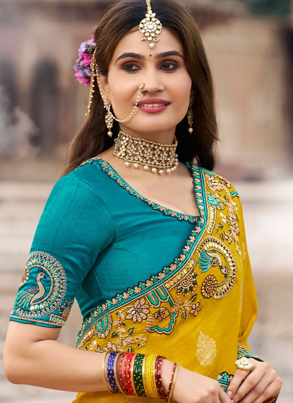 Cut Work Silk Yellow Classic Saree S15316