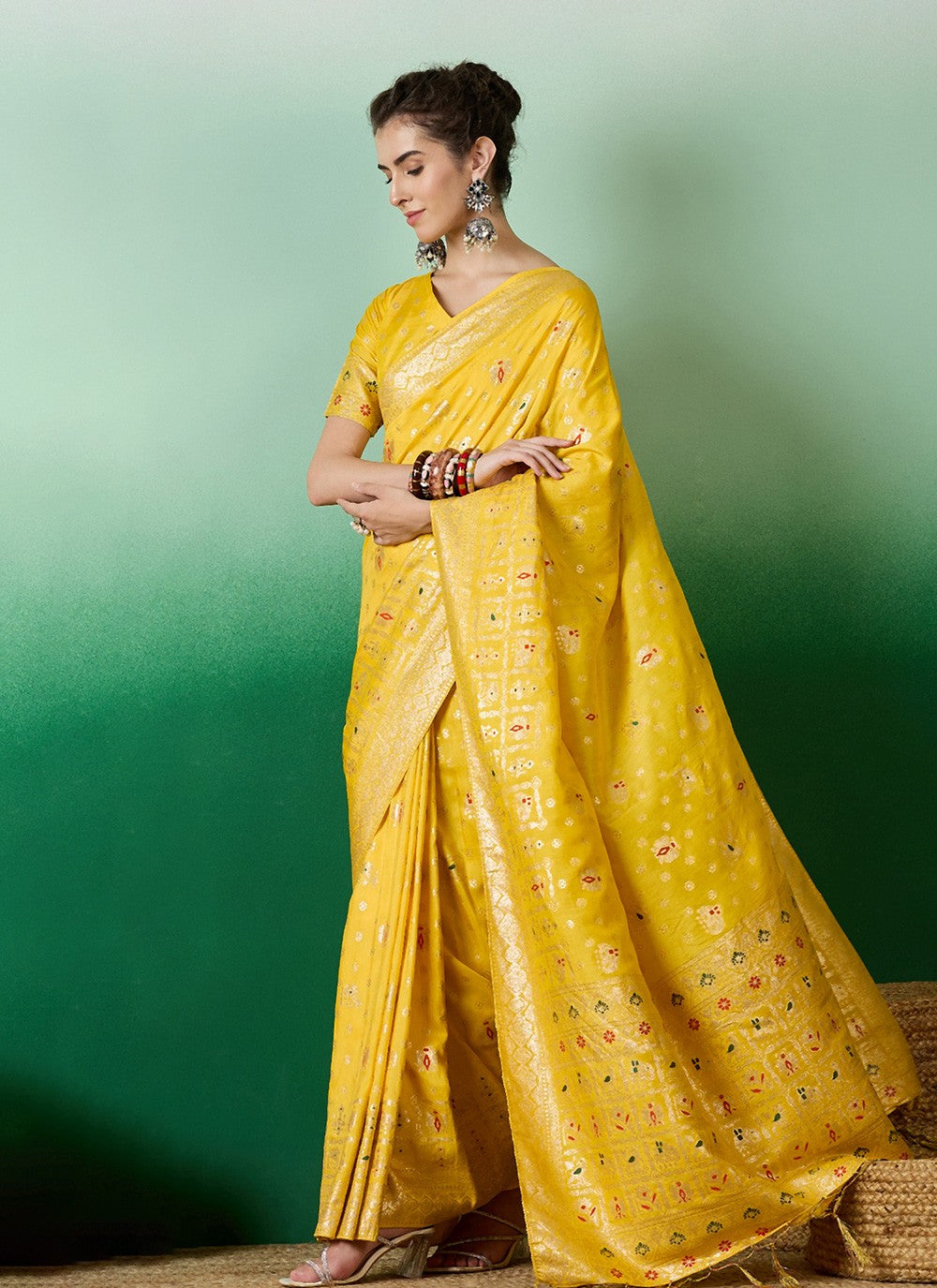 Traditional Jacquard Work Cotton Saree - S6968