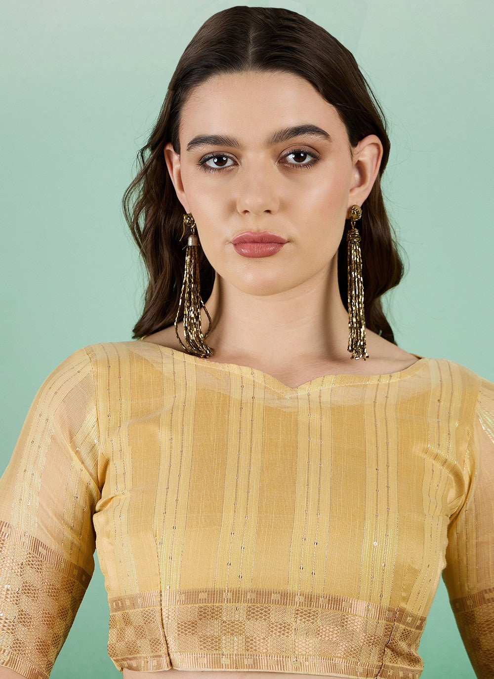 Classic Woven Khadi, Organza Saree - S7260