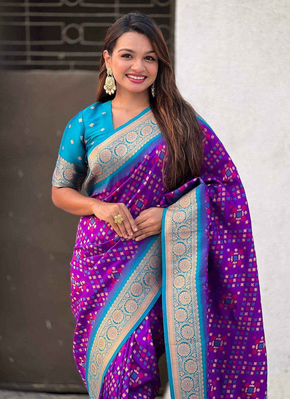 Zari Patola Silk Purple Saree S14755
