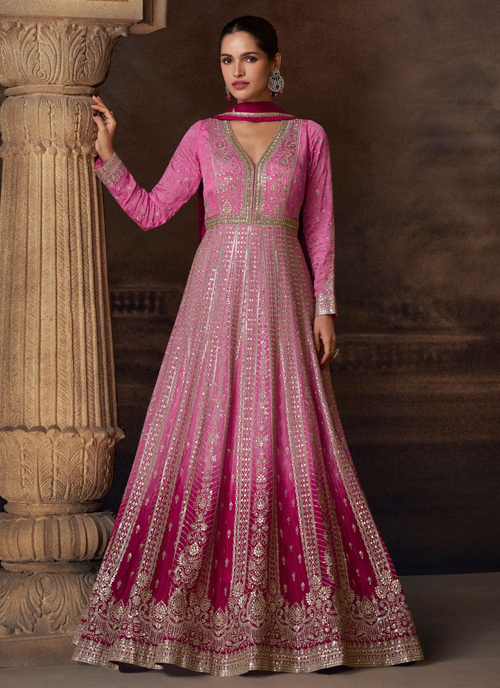 Mirror Chinon Hot Pink Gown G19792