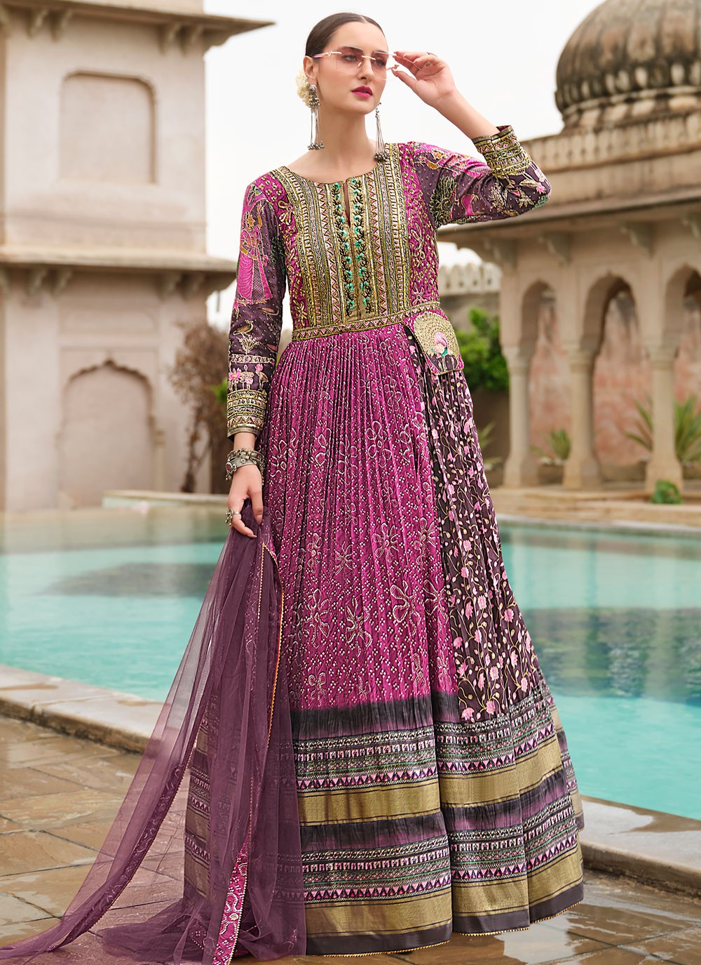 Embroidered Silk Gown - G1886