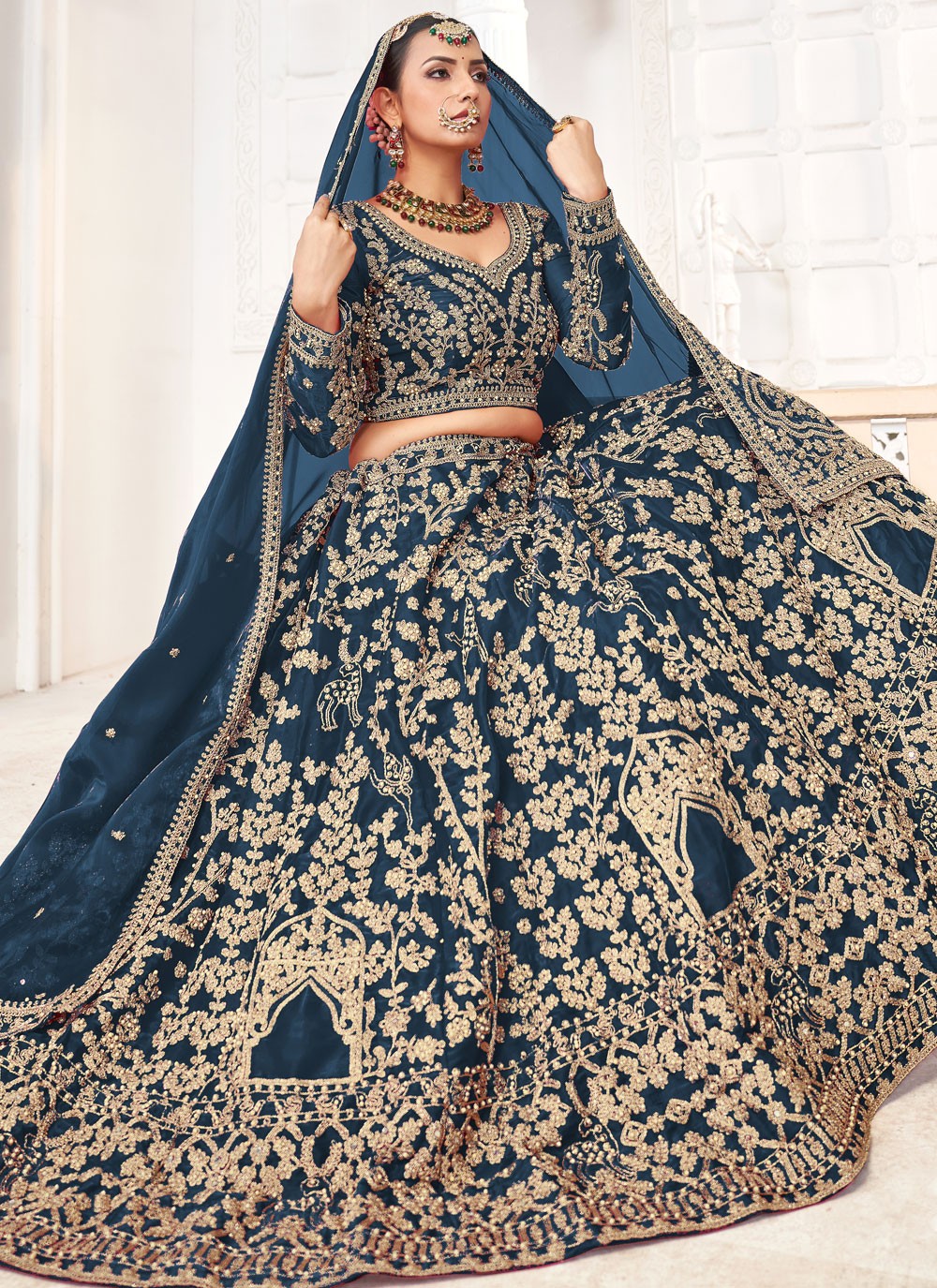 Embroidered Jimmy Chu Morpeach Lehenga Choli L3450