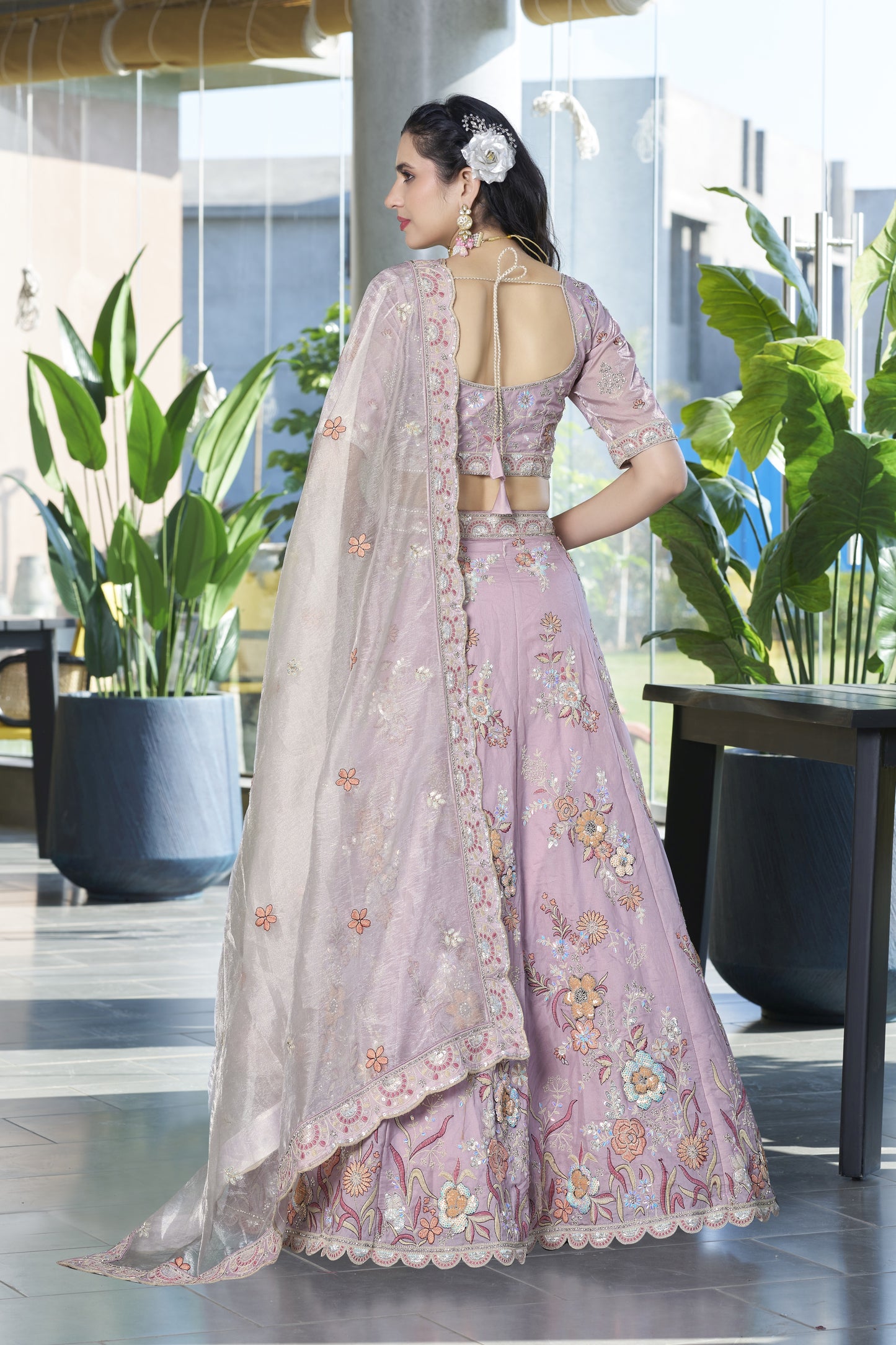 Pink Fendi Silk Wedding Lehenga LC2503