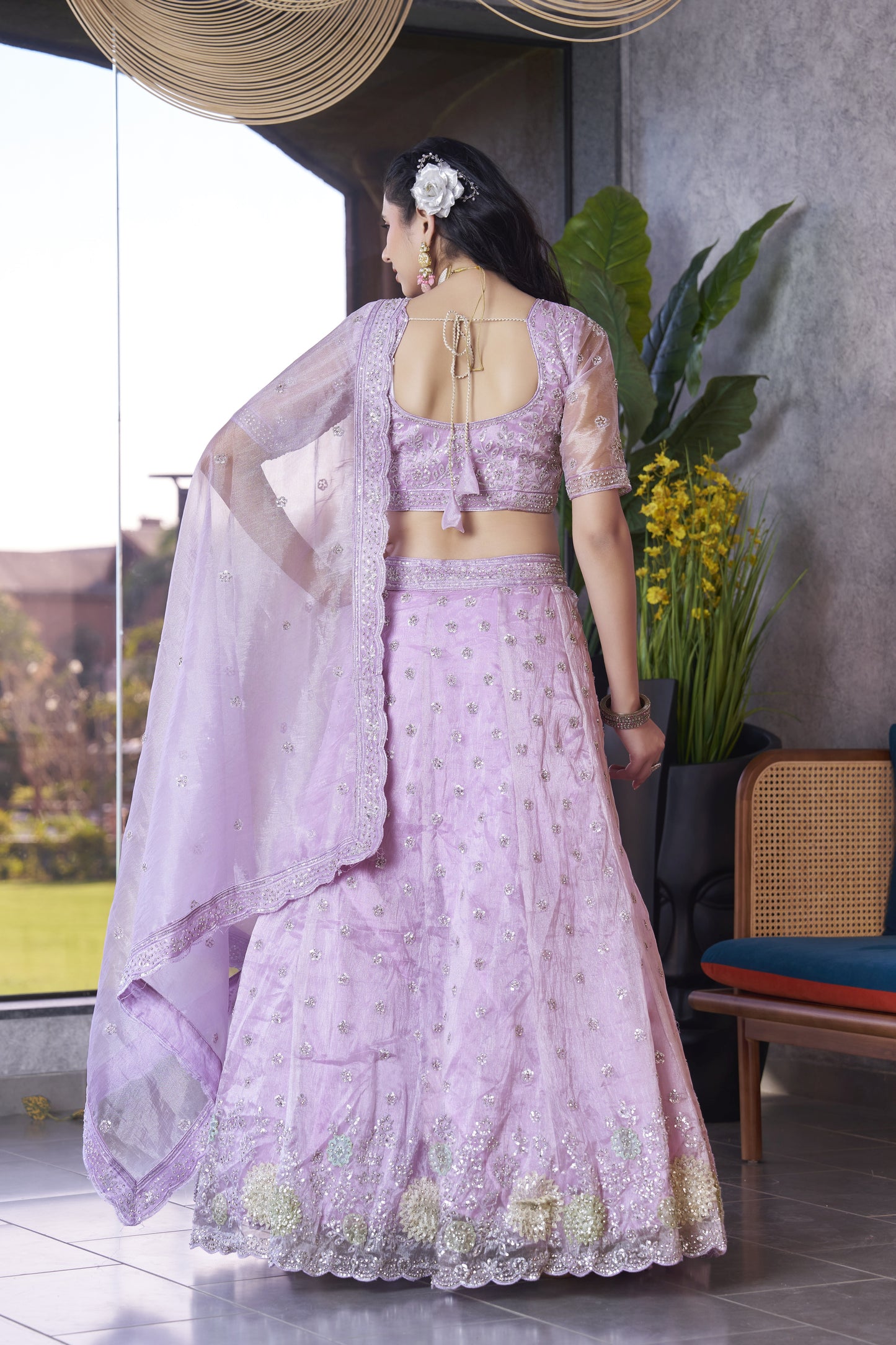 Lavender Mousam Bridal Lengha LC2505