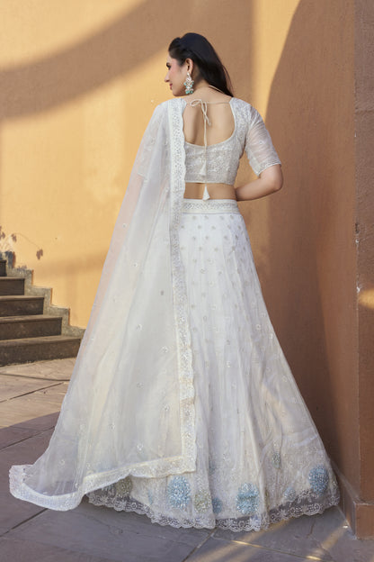 White Mousam Bridal Lehenga LC2506