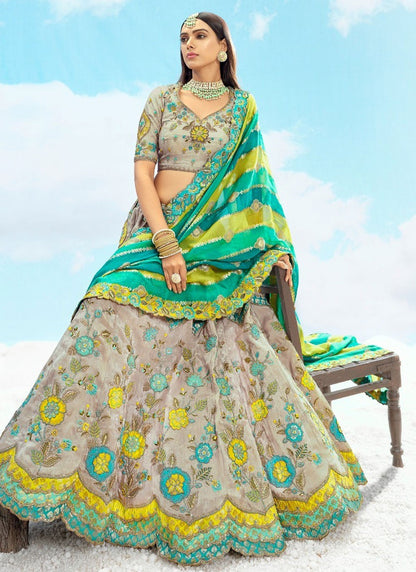 Silk Engagement, Reception, Wedding A - Line Lehenga L3566
