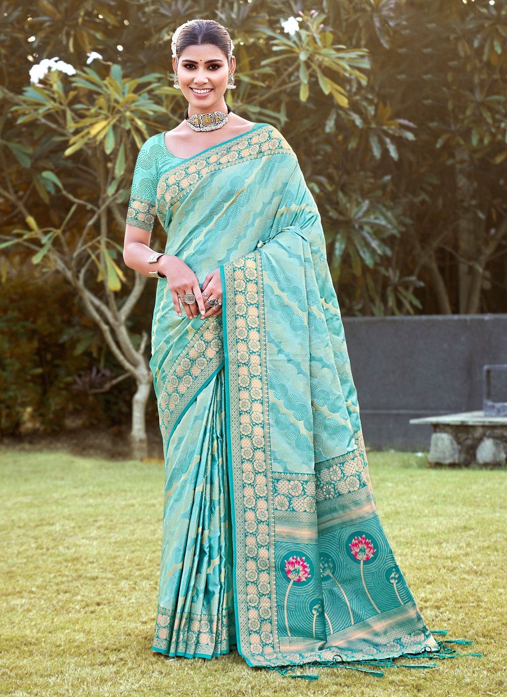 Traditional Border Work Silk Saree - S5147