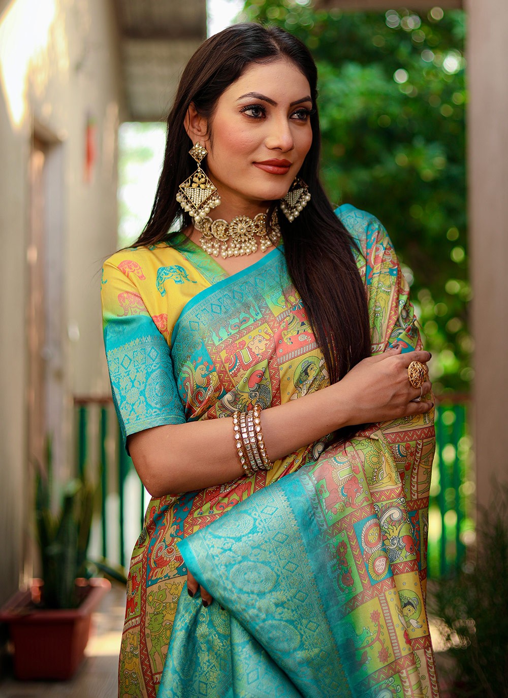 Classic Border Work Silk Saree - S8974