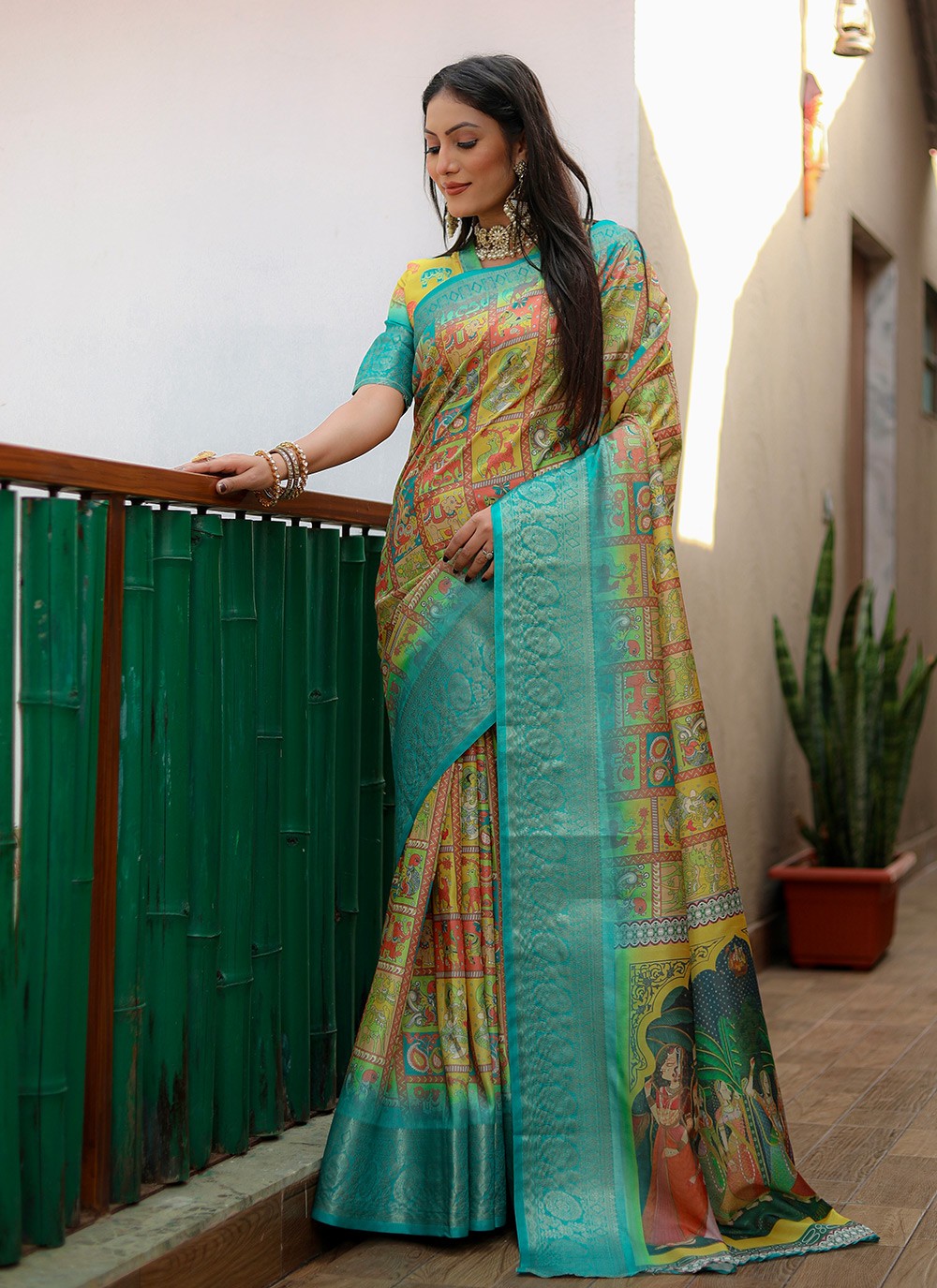 Classic Border Work Silk Saree - S8974