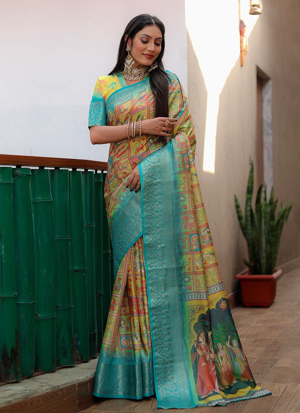 Classic Border Work Silk Saree - S8974