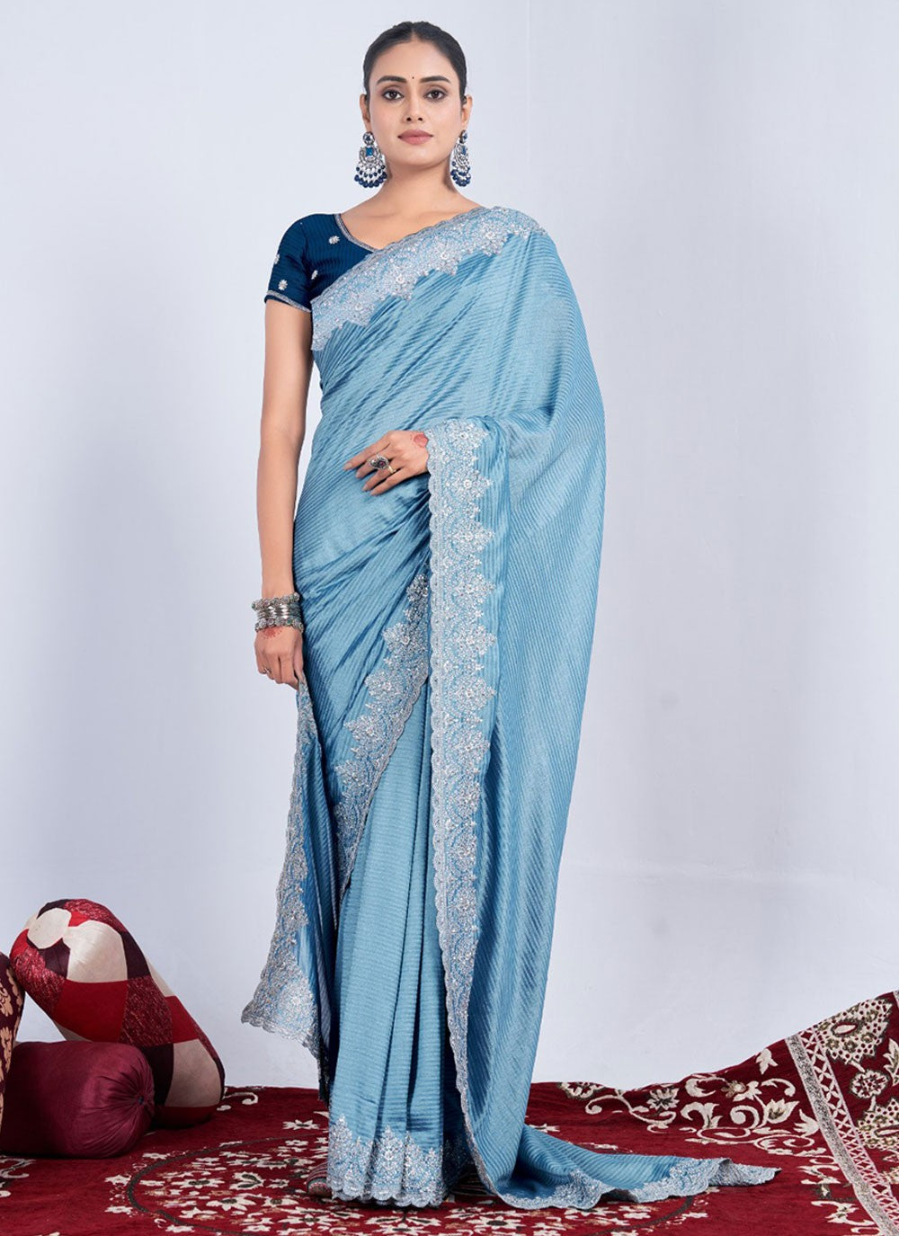 Classic Weaving Zari Rangoli Saree - S5711