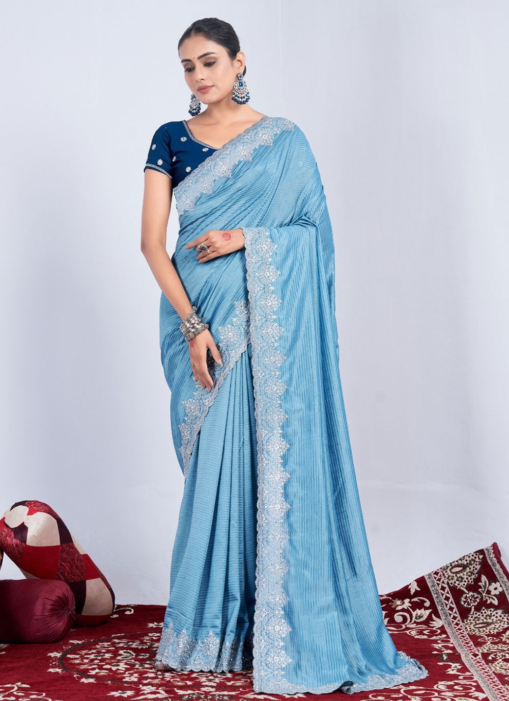 Classic Weaving Zari Rangoli Saree - S5711