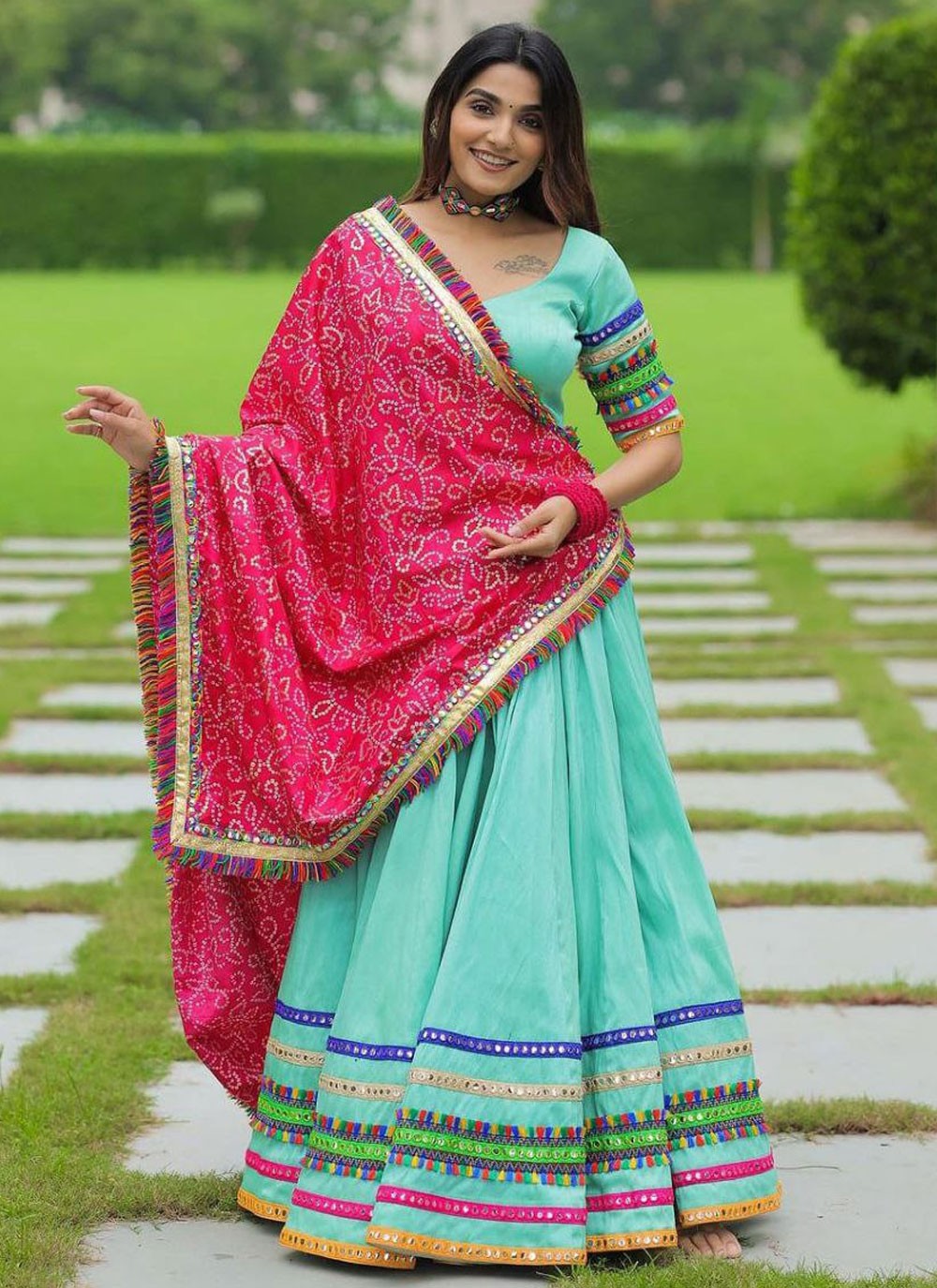 Lace Chinon Readymade Lehenga Choli - L2271