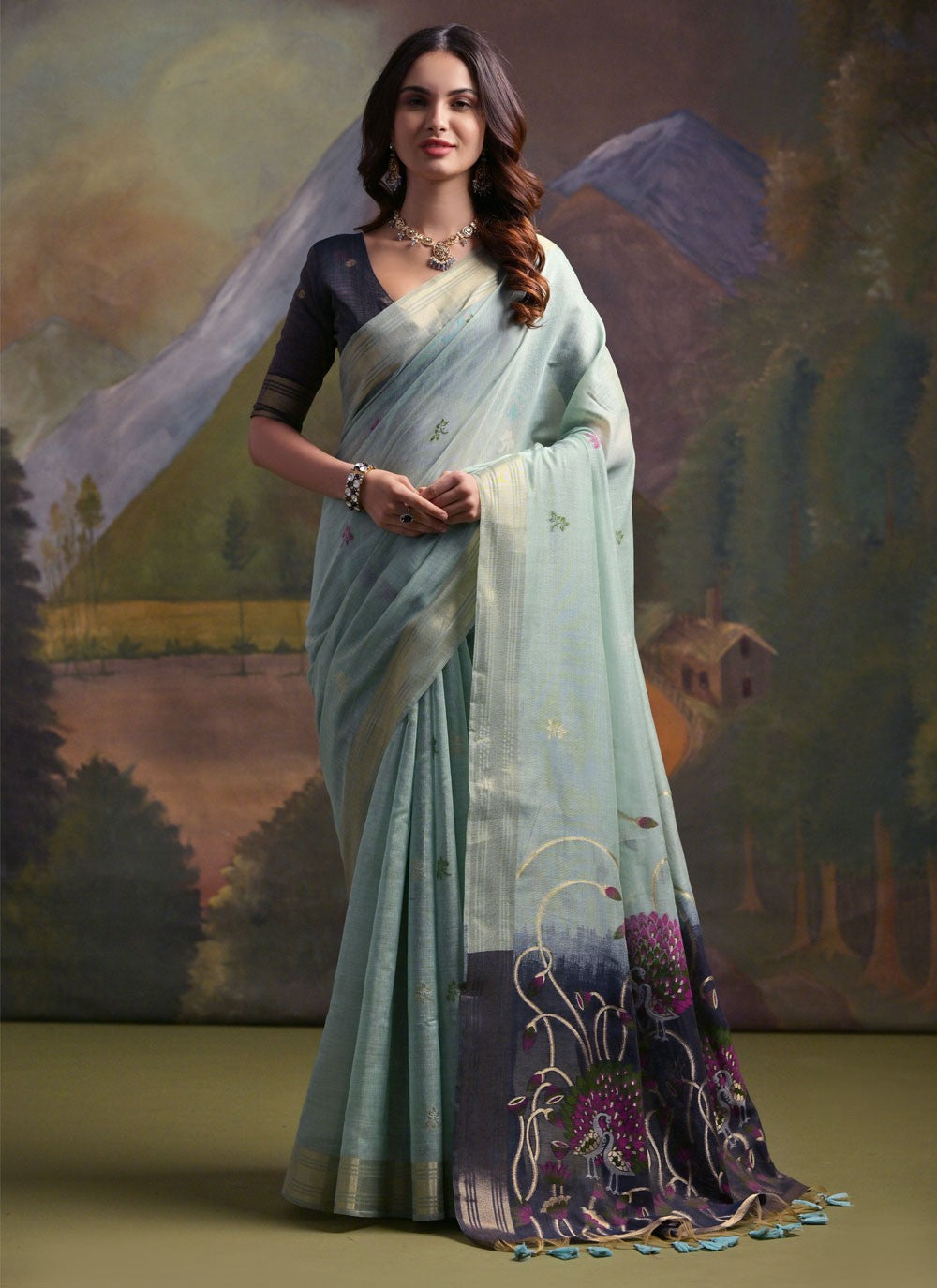 Thread, Woven Cotton Saree - S11910