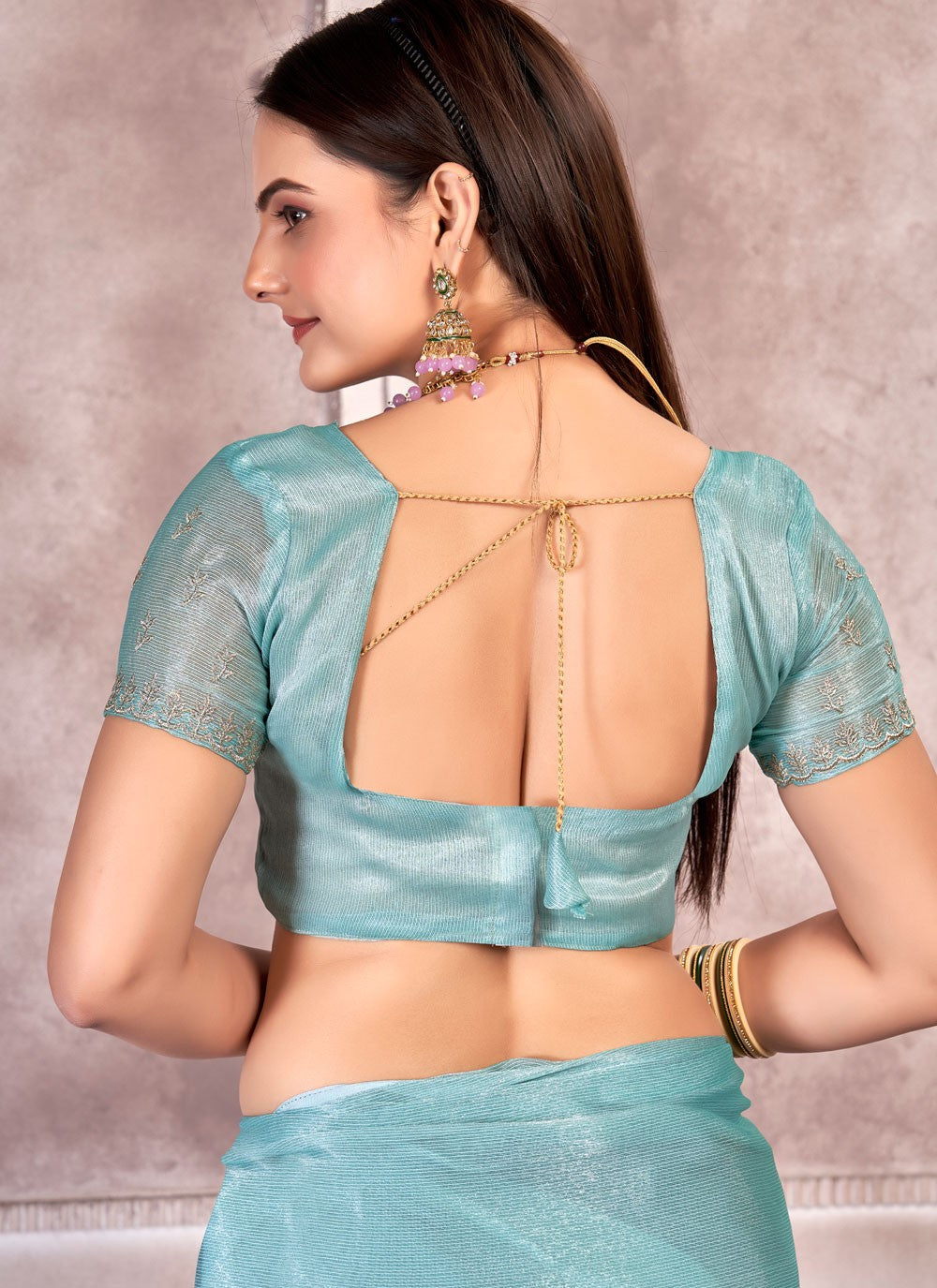 Classic Embroidered Chiffon Saree - S7304