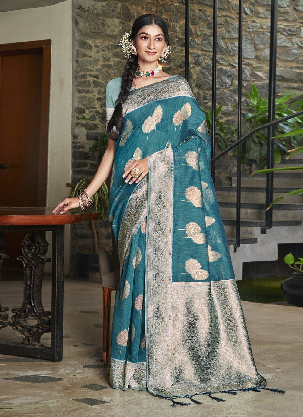 Traditional Printed Cotton Saree - S4477