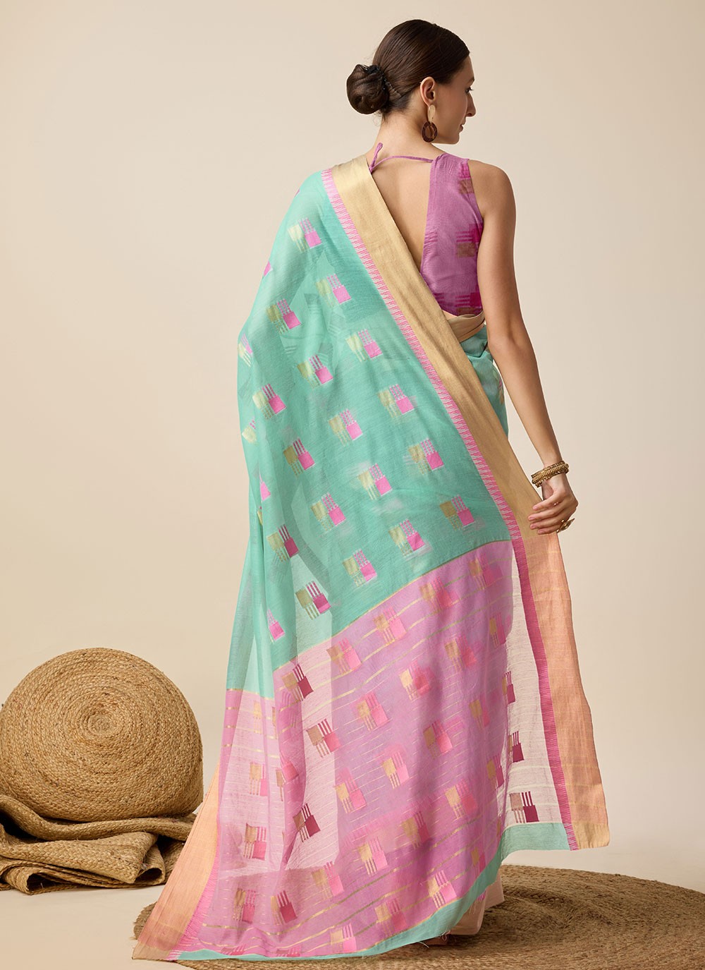 Classic Weaving Zari Cotton Silk Saree - S6999