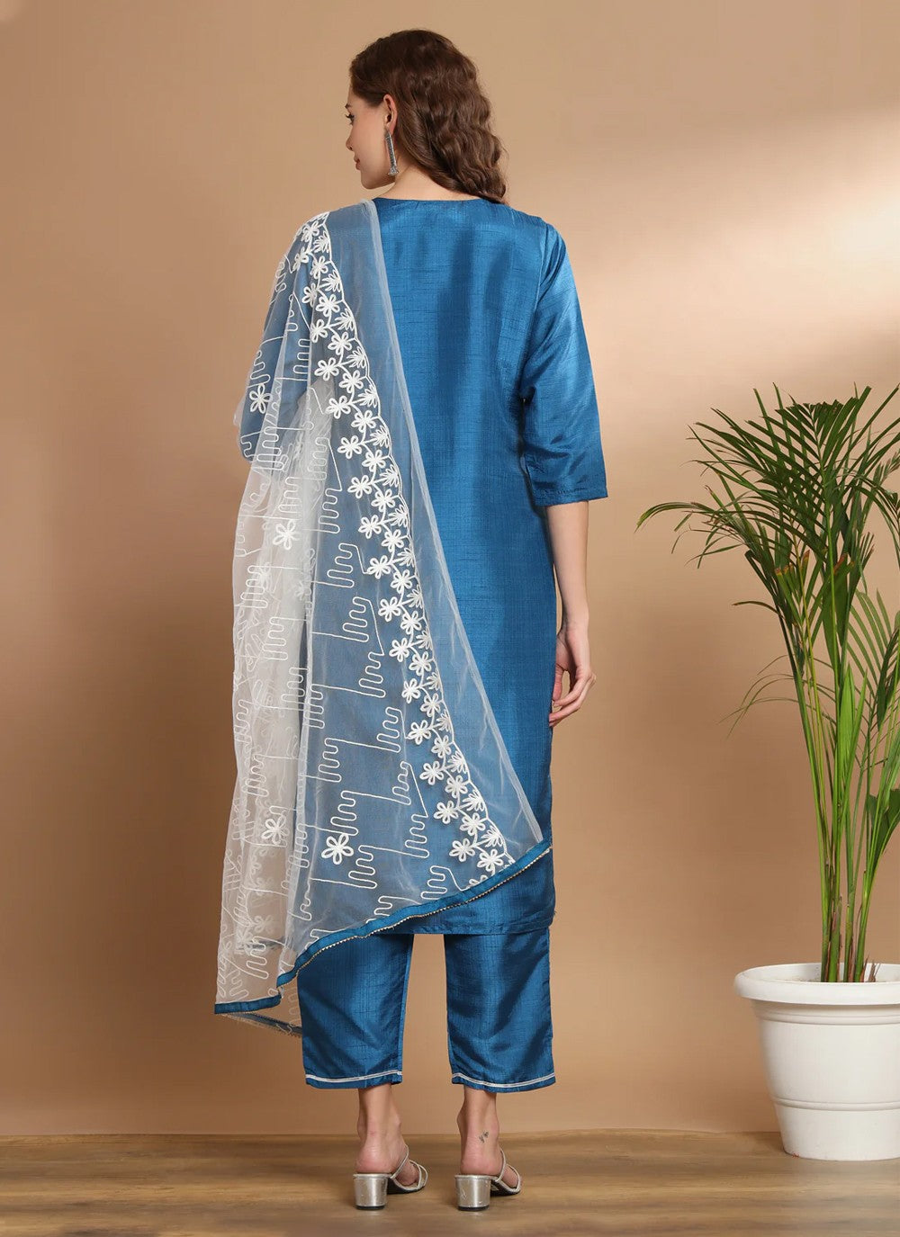 Cotton Silk Straight Suit - T1272