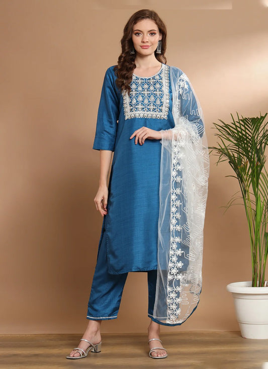 Cotton Silk Straight Suit - T1272