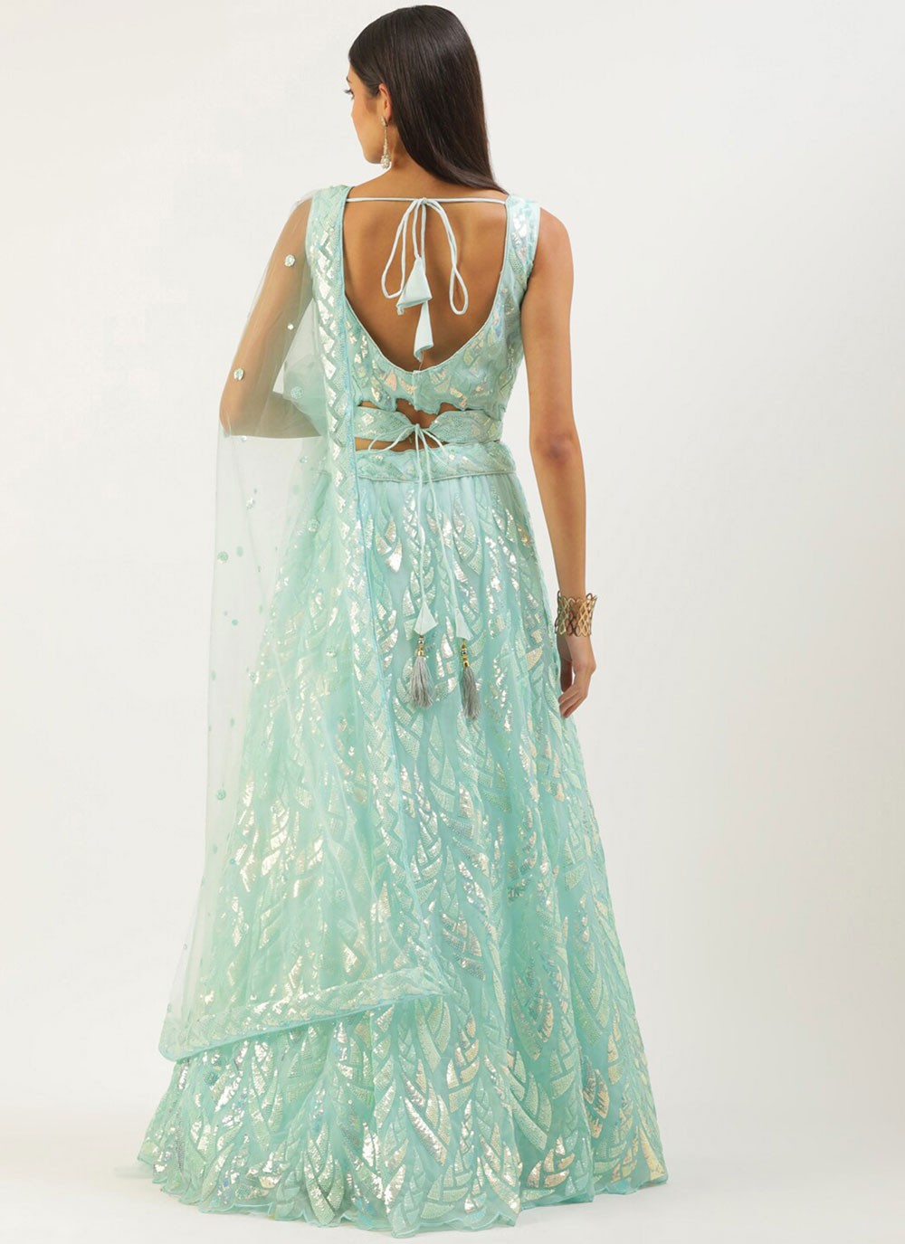 Embroidered Net A - Line Lehenga - L2351