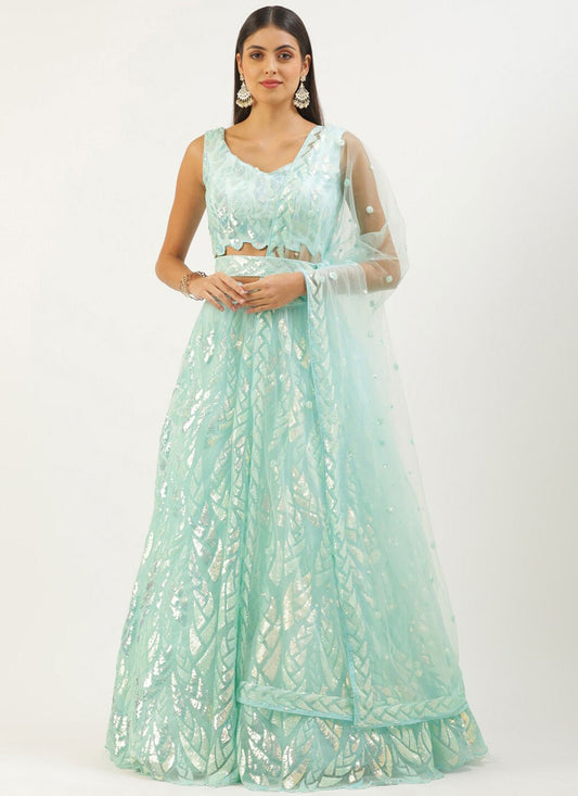 Embroidered Net A - Line Lehenga - L2351