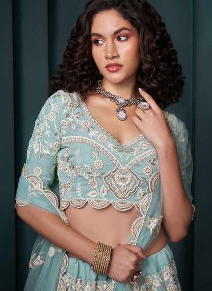 Embroidered Georgette A - Line Lehenga - L2407