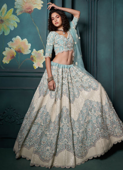 Embroidered Georgette A - Line Lehenga - L2407