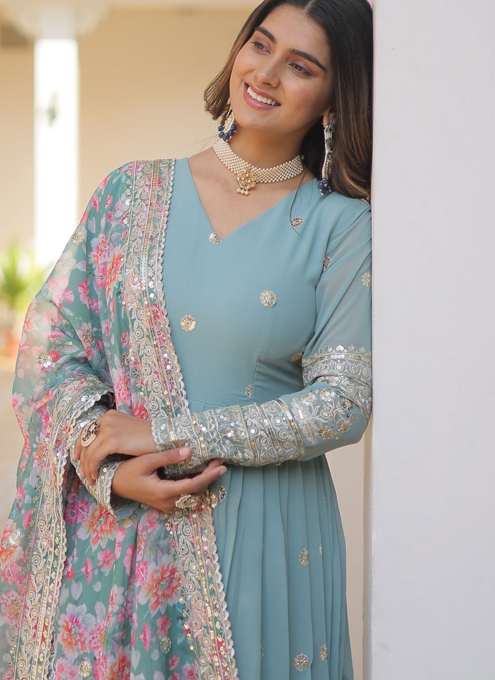Faux Georgette Gown - G1288