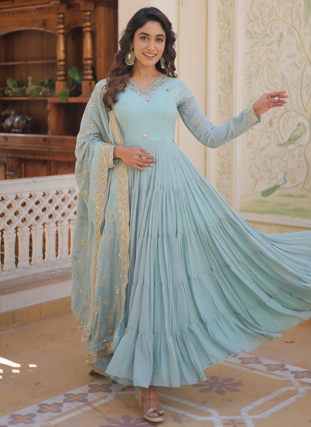Faux Georgette Gown - G1280