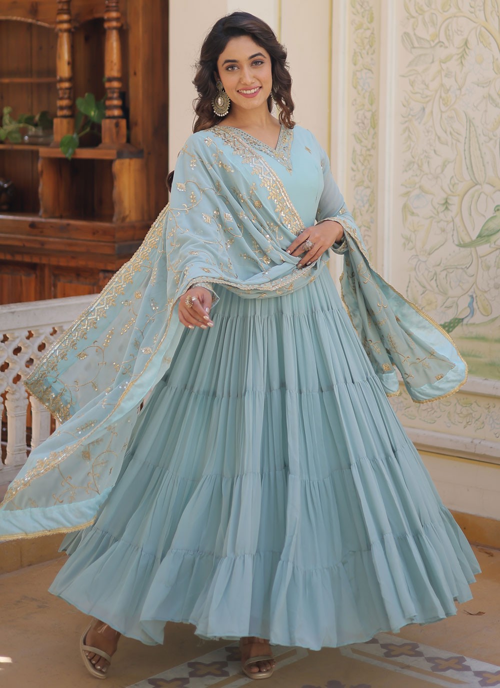 Faux Georgette Gown - G1280