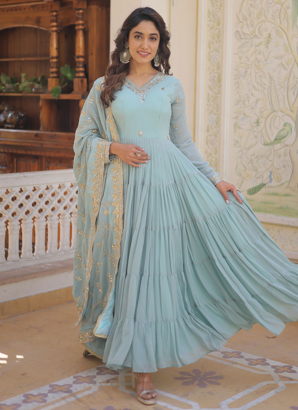 Faux Georgette Gown - G1280